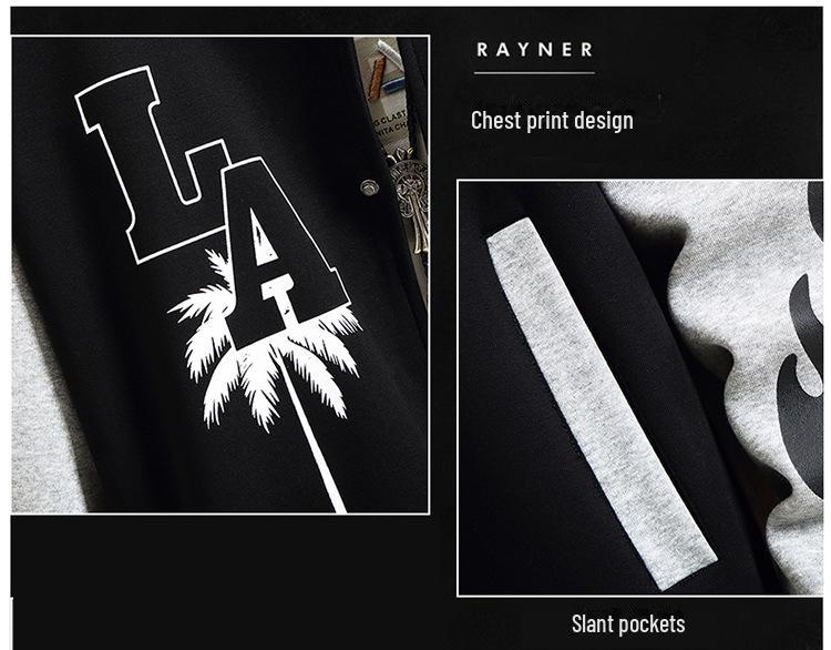 Übergröße Herren Baseballjacke - Frühling/Herbst Locker geschnittene Trendige Freizeitjacke für kräftigere Figuren