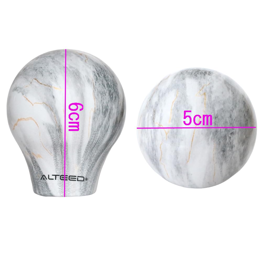 ALTEED Shift ATMT M12 Knob, Spherical, Compatible, M8, M10, (Marble Finish)