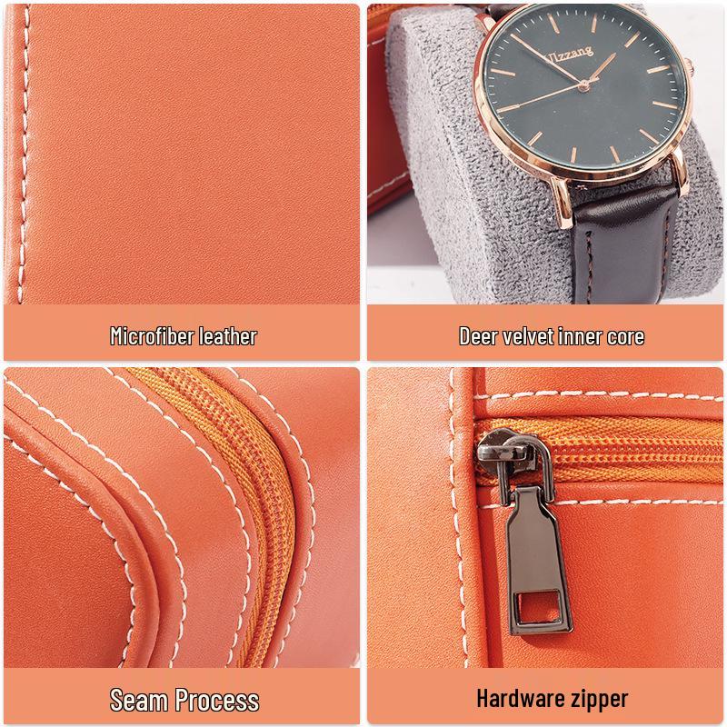 High-End Green PU Leather Portable Watch and Jewelry Storage Box