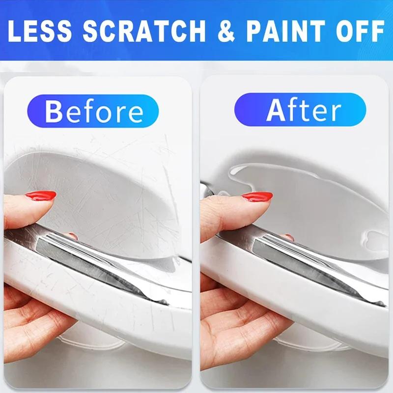 Car Door Handle Bowl Scratch Transparent Stickers Protective Invisible Silicon Rearview Mirror Anti-collision Protection Strip