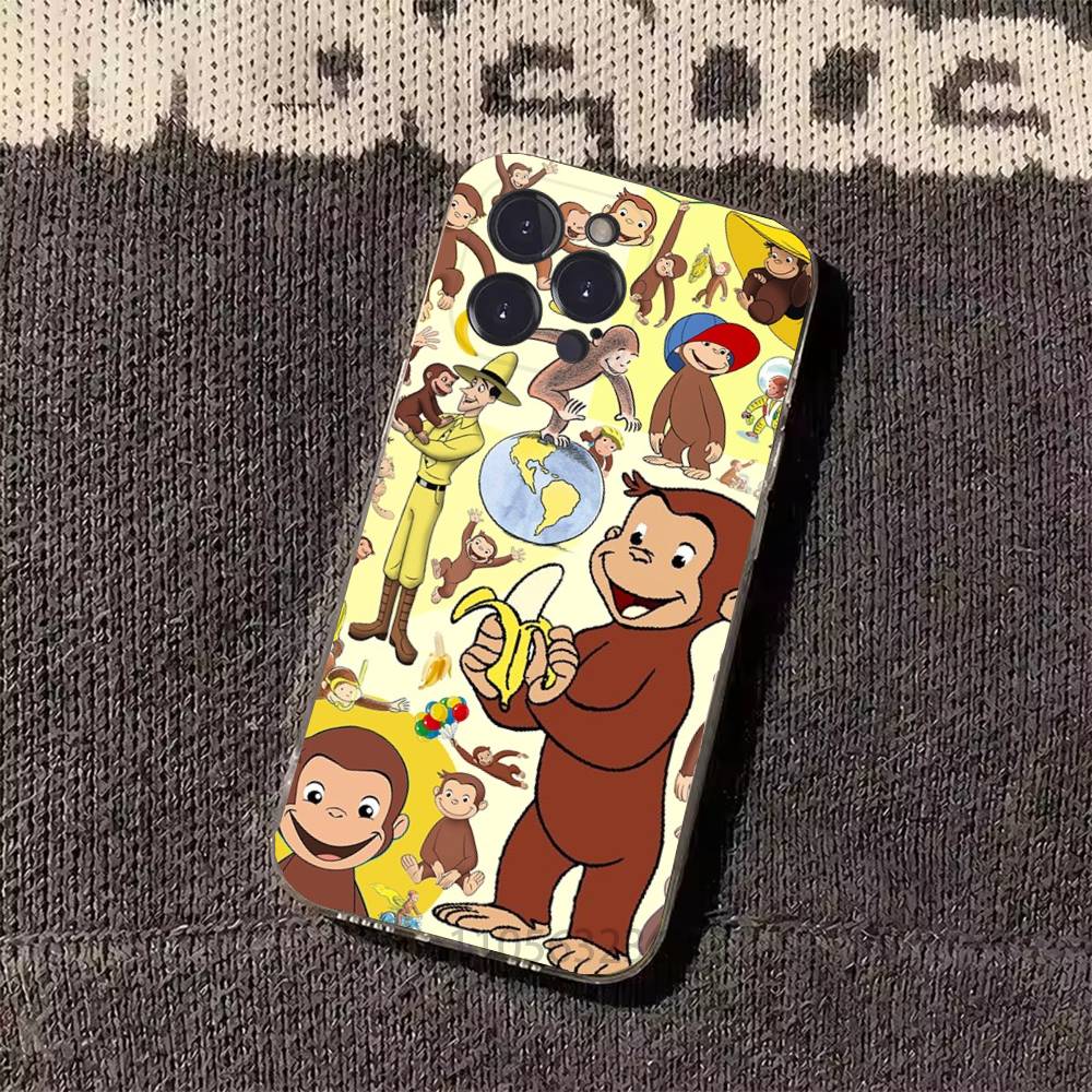 

Luxury Y2K Curious George Phone Cases For iPhone 17 16 15 14 13 12 11 Pro Max Plus Luxury Camera Protection Plastic iPhone13mini
