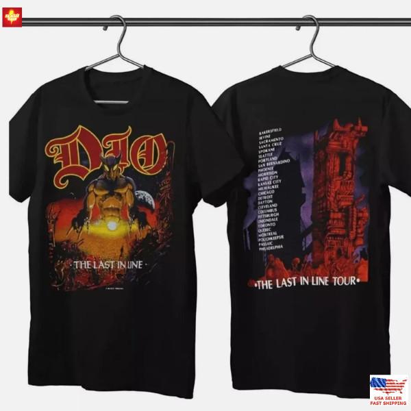 Dio Last In Line Tour T-Shirt Heavy Metal Rock Band Concert Tee Vintage Reprint Unisex T-Shirt XL