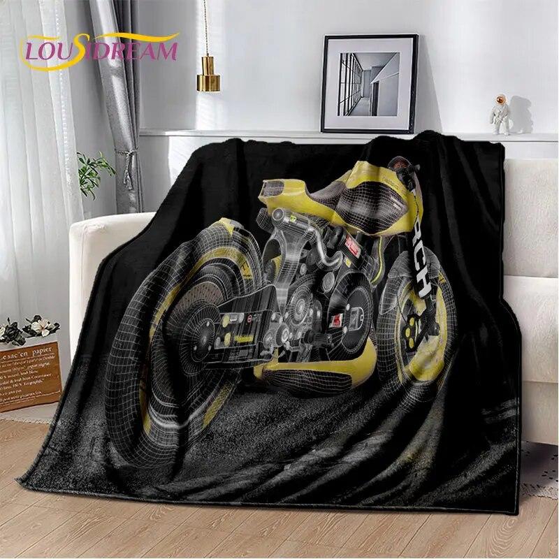 3D Cyberpunk Concept Motorcycle Cartoon Soft Plush Blanket,Flannel Blanket Throw Blanket for Living Room Bedroom Bed Sofa Picnic