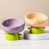 Flower Shaped Ceramic Cat Bowl Large-mouthed Anti-tipping Bowl High Foot Bowl  For Cats Dogs