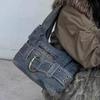 Retro Achsel-Schultertasche, Spicy Girl Jeans-Canvas-Tasche, Große Kapazität für Pendler, Crossbody-Tasche, Motorradtasche