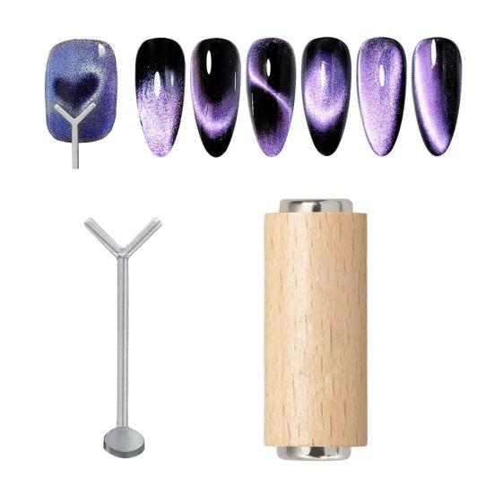 5 Sets Cat Eyes Nail Magnet Gel Nail Polish Magnet Stick Y-Shaped Guide Home Salon Women Cat Eyes Magnetic Nail Art Manicure Tools Accessories