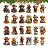 3D Highland Cow Figures Ornaments 24pcs Different Christmas Tree Highland Cow Pendants Ornament Christmas Countdown Calendar
