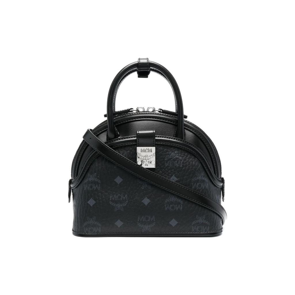 MCM Monogramm Beschichtetes Canvas und Leder Schulter Crossbody Tragetasche Damen Taschen MWTCAXT01BK001