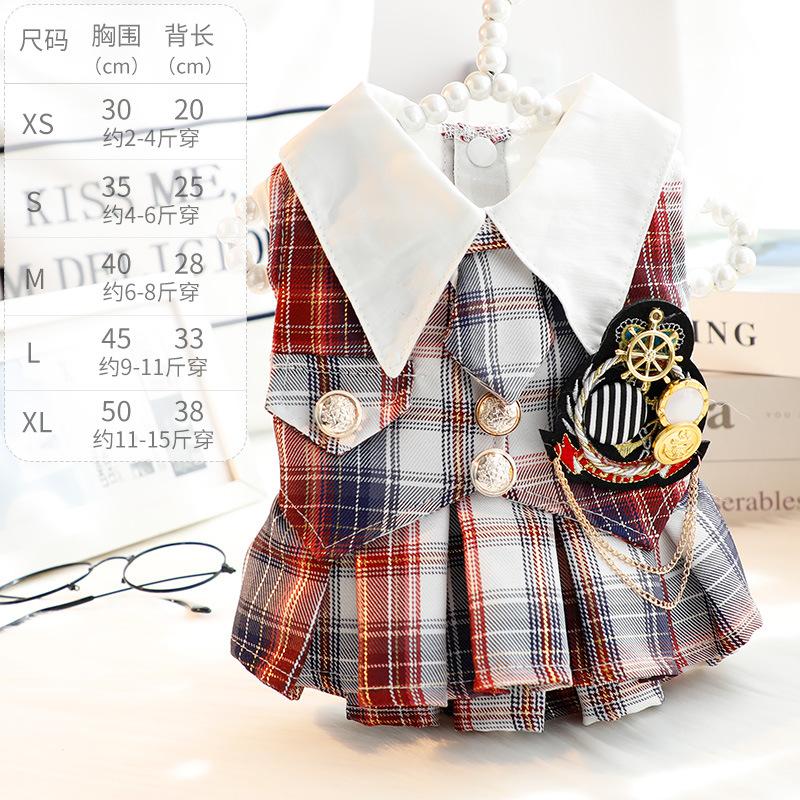 

Одежда для собак Весна и осень Клетчатое платье Тонкое платье принцессы для кошек Плюшевое пальто для маленьких собак Одежда для собак для маленьких собак XL