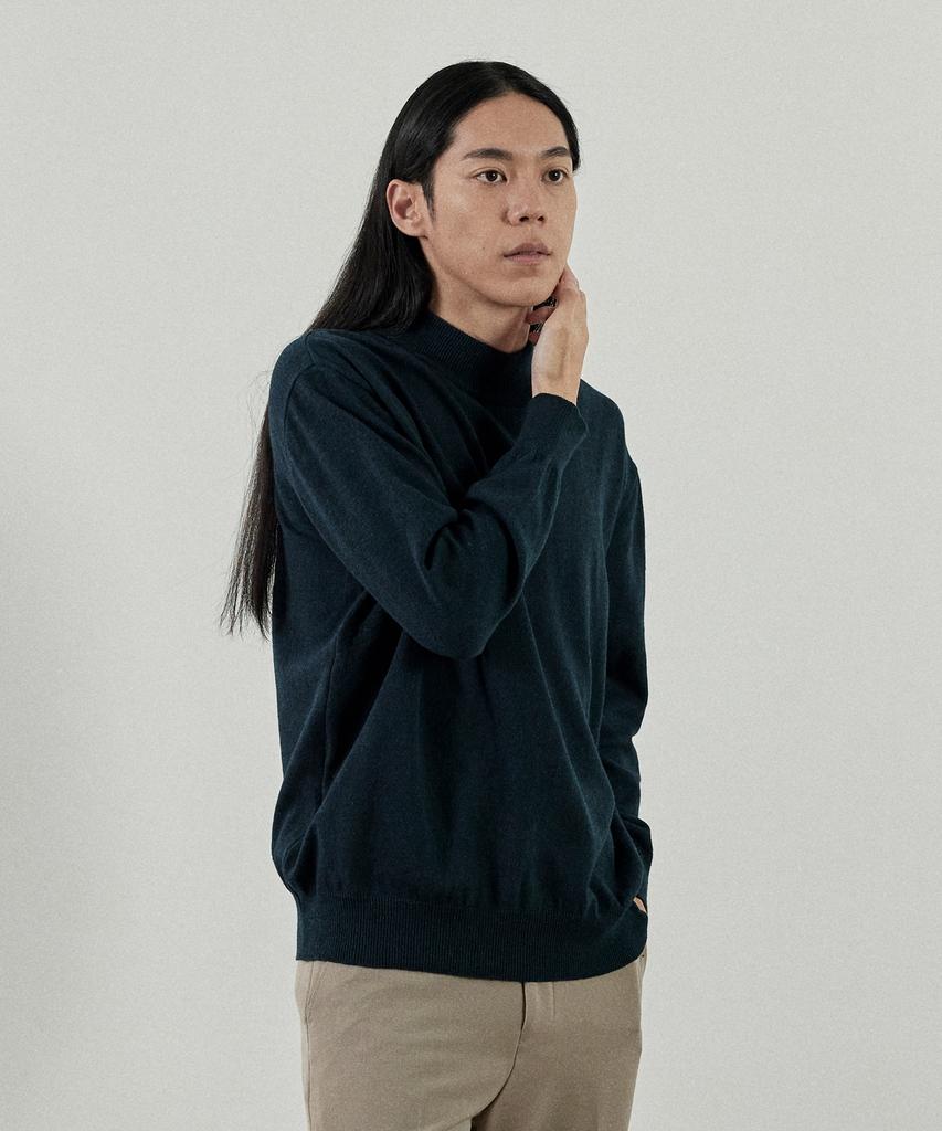 Analog Mood-Like Semi-Half Turtleneck Knit (Green)