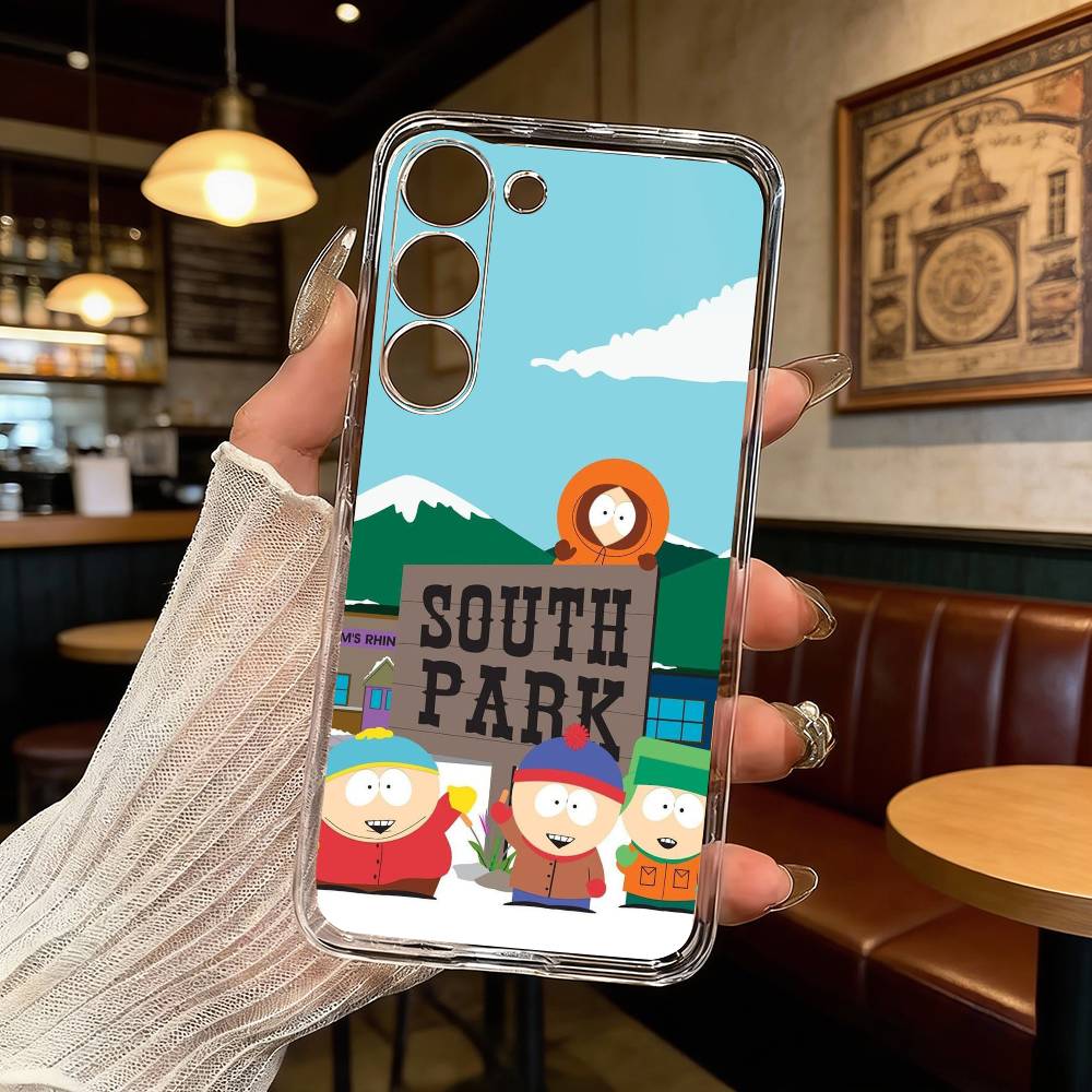 

S-South P-Park Cartoon Phone Case For Samsung Galaxy A71,A70,A52,A51,A40,A30 Transparent Cover Samsung a30 a20