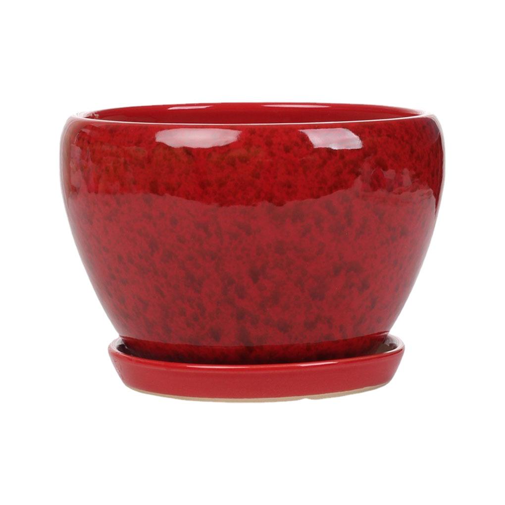 

Керамический цветочный горшок с отдельным поддоном, глазурованный держатель, дышащий, для посадки в саду, в помещении, на улице, для трав