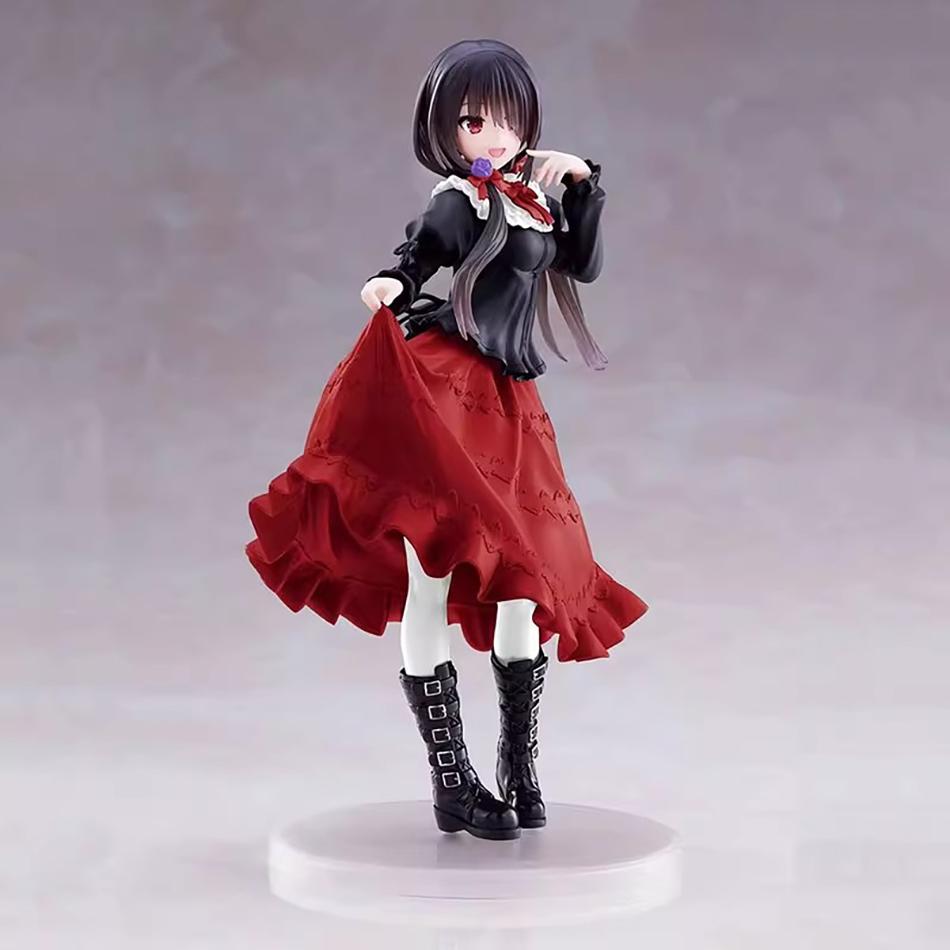 20Cm Date A Live Iv Anime Figure Kawaii Kurumi Tokisaki Action Figure Red Dress Beautiful Girl Pvc Model Toys Collection