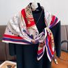 Luxury Brand Printed Hijab Scarf Elegant Thin Smooth Satin Shawl Summer Windproof Sunscreen Square Scarf For Women