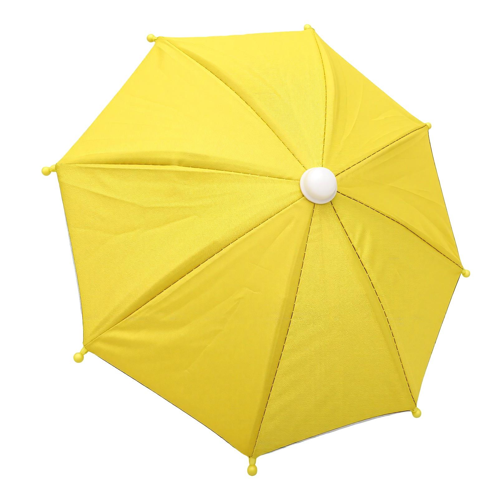 Phone Sunshade Umbrella Fist Shaped Support Portable Rainproof Cute Phone Umbrella Yellow