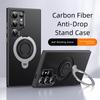 Carbon Fiber Aramid Style Case for Samsung Galaxy S25 Ultra S23 S24 Plus Magnetic Rotating Ring Holder Kickstand Cover LMD002