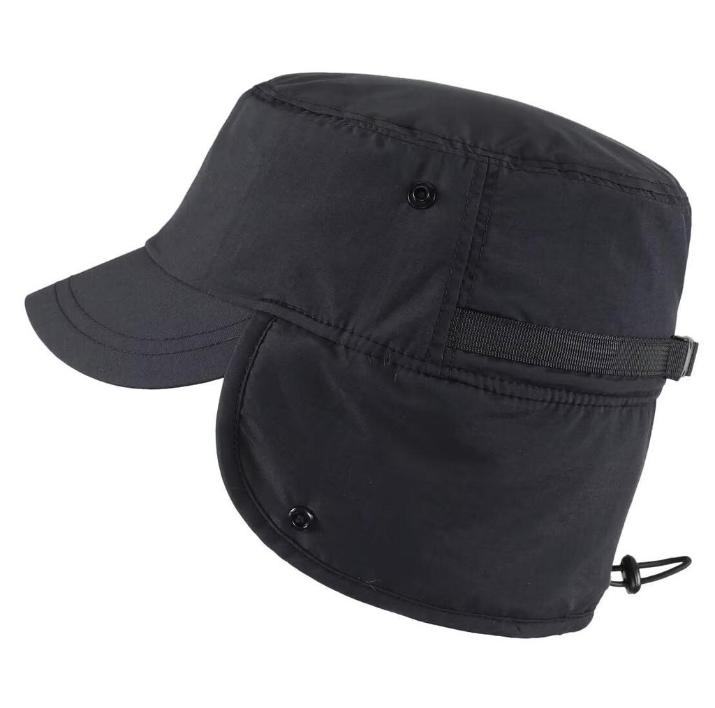 Connectyle Unisex Earmuff Cap for Men, Winter, Outdoor, Cold Weather, Cycling, Warm, Waterproof, Work Cap, Black