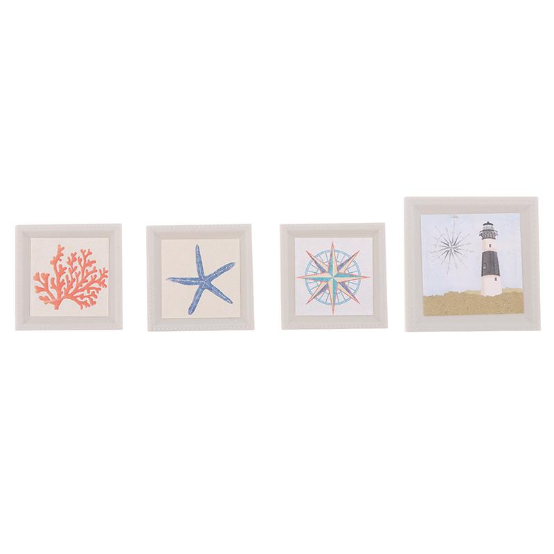 1/12 Dollhouse Mini Photo Painting Mural Wall Picture Dollhouse Home Decoration Dolls House Furniture Accessories