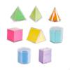 8x Geometric Solids Learning Toy Clear Early Math Multicolored Blocks Manipulatives for