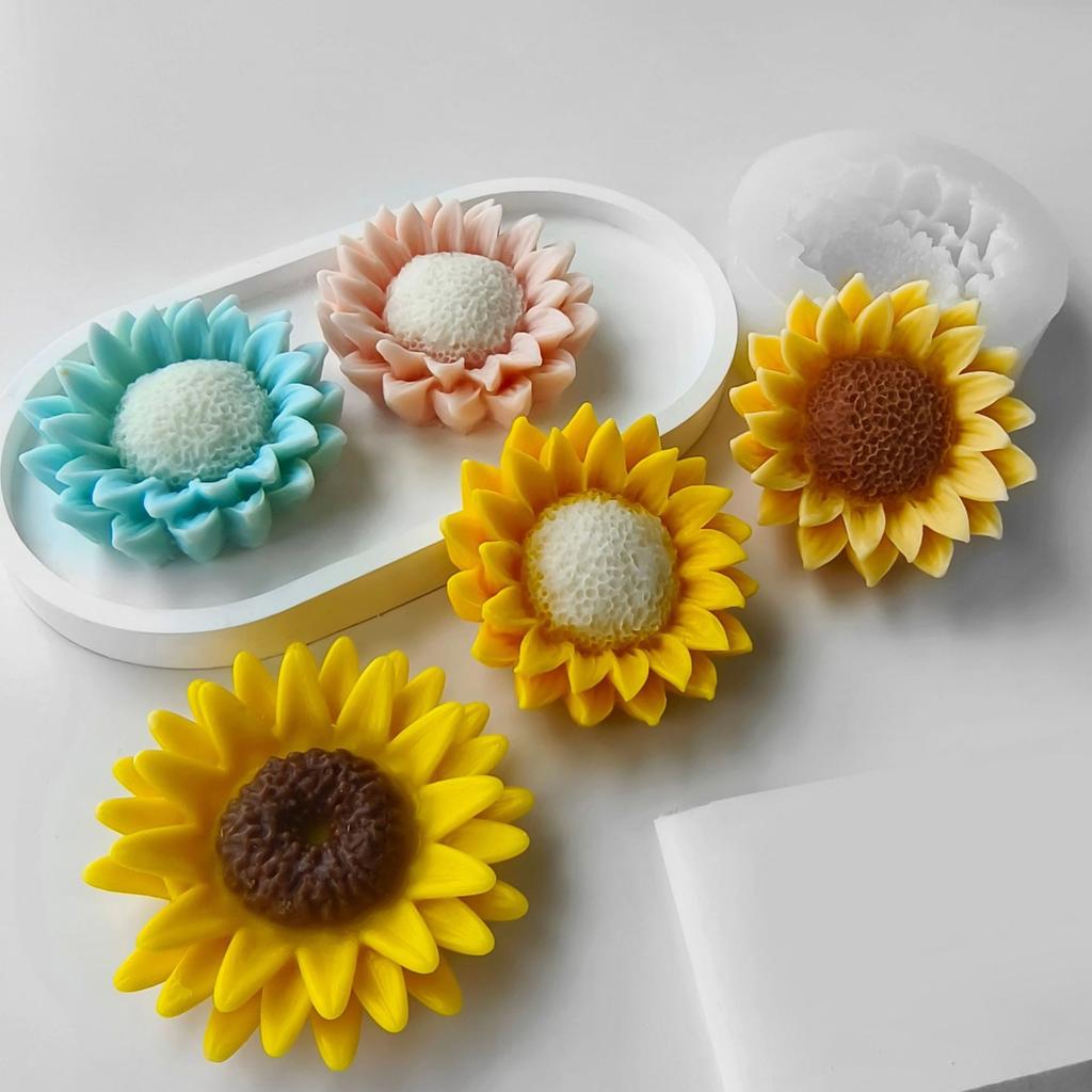 Silicone Ornament Molds Soap Making Moulds Flower Shape Candle Moulds Silicone Texture Suitable for Home Decorations