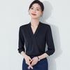 Women's V-Neck Mid-Sleeve Professional Blouse