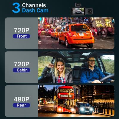 DASH CAM 3 Cameras WIFI Car Video Recorder 3-Channel Camera Dash Cam Front Inside Rear For Cars