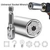 Universal Socket Wrench Head Set Sleeve Gadget 7-19mm Power Drill Adapter Spanner Key Nut Magic Grip Multi Hand Tools Multitool