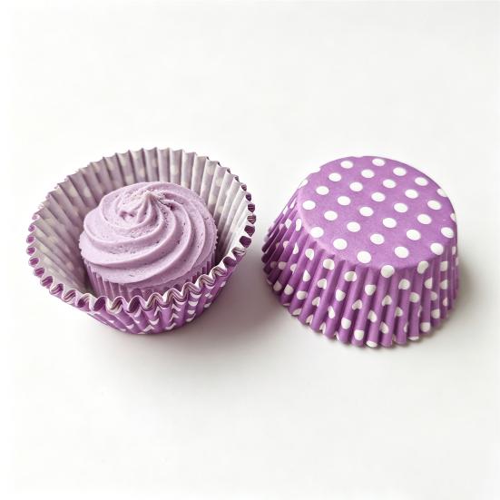 Food Grade Baking Paper 100PCS Disposable Cupcake Liners, Food-Grade Greaseproof Cups, Polka Liners Dot Print Standard Muffin Molds for Home