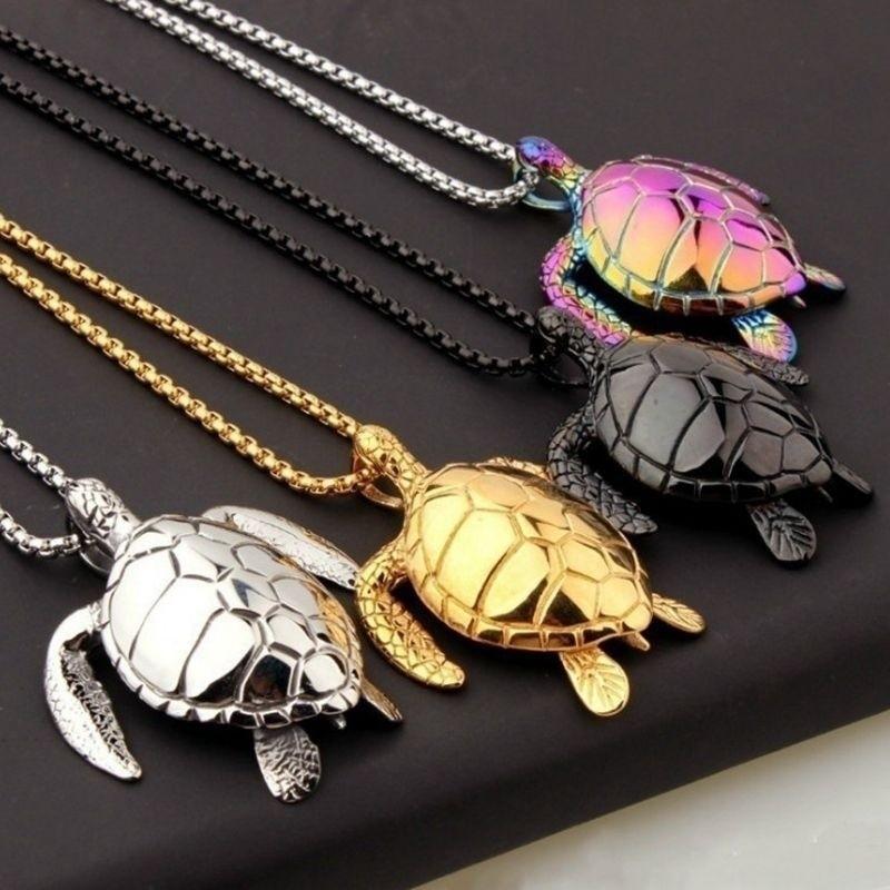 Fashion Pop Punk Lucky Gift Personality Fun Baby Turtle Necklace Longevity Turtle Hip Hop Holiday Pendant Jewelry