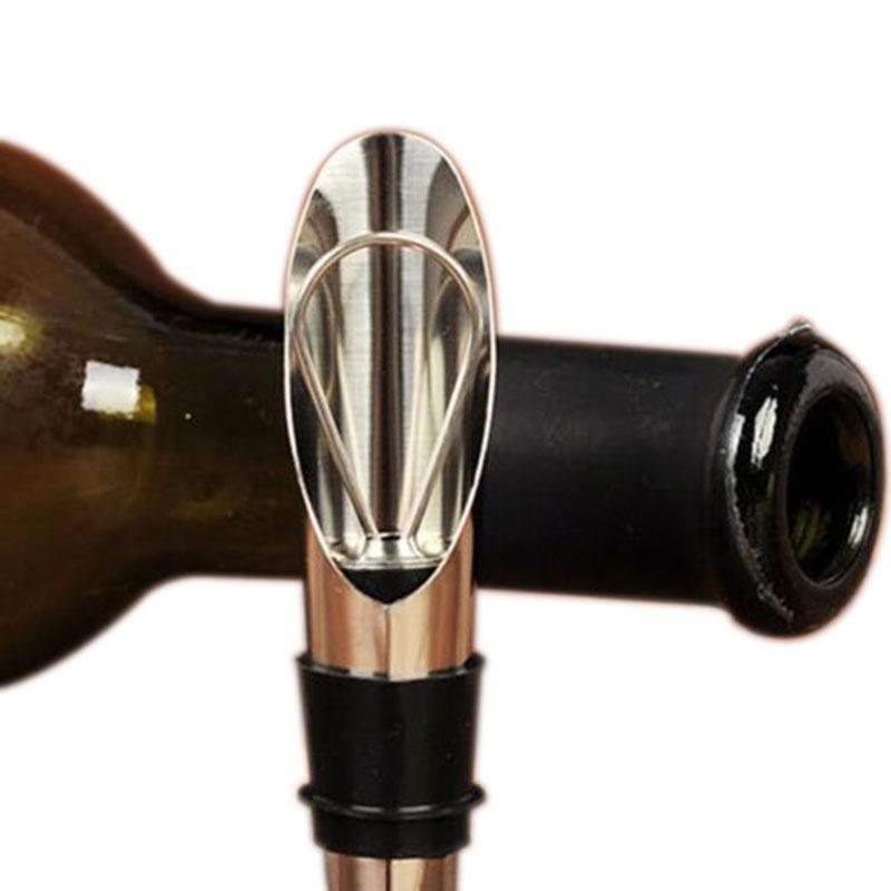 Stainless Wine Aerator Pour Spout Bottle Stopper Funnel Decanter Dripless Pourer CB 3C