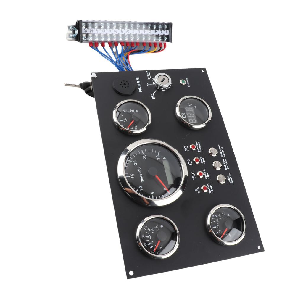5-teiliges Instrumentenpanel-Set Rote LED 12 24V 85mm Drehzahlmesser Kraftstoffstand Wassertemperatur Öldruck Voltmeter