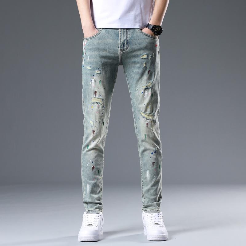 

New Summer Jeans Slim Nine-point Stretch Casual Long Pants for Men 28