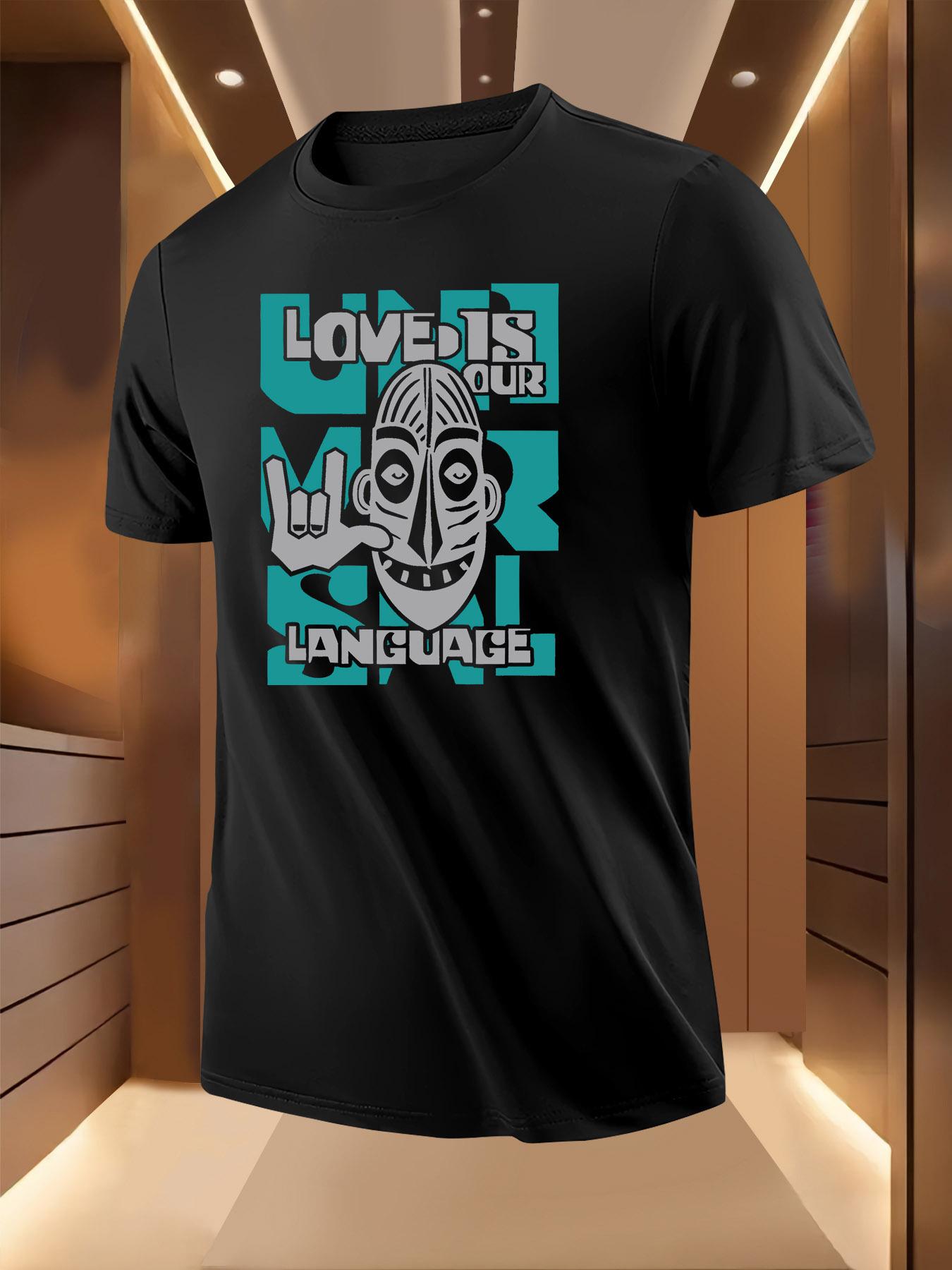 Graphic Tshirt -  LOVE IS OUR LANGUAGE  Print with Peace ... S
