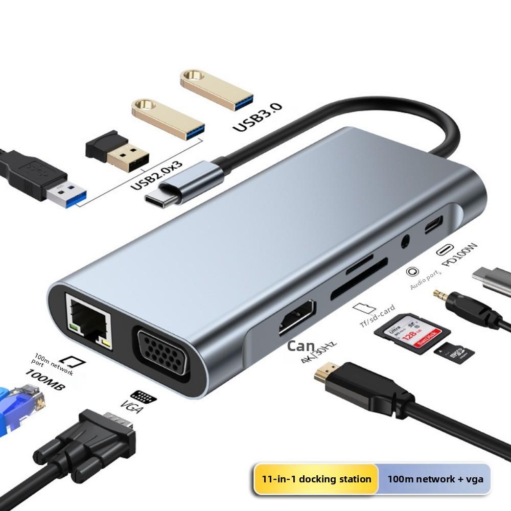 8-in-1 USB C Hub with Ethernet Port Multi Port Adapter Type C Dock for Laptop