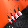 1 Set Punk Style Halloween Funny Blood Black Acrylic Simulation Knife Axes Kitchen Pumpkin Skull Exaggerated Ear Hook