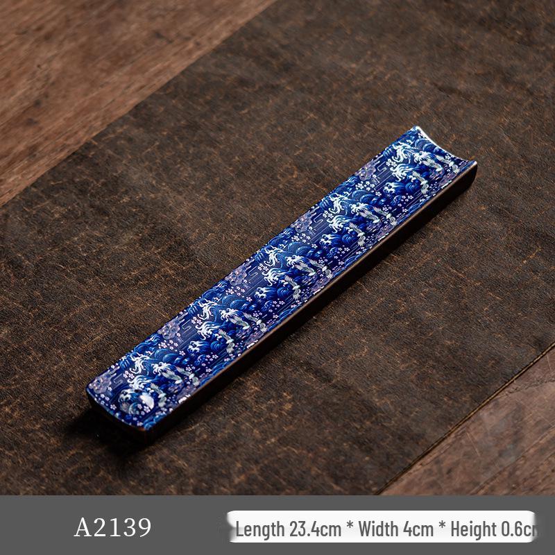 Guochao River & Mountain Ceramic Incense Holder - Retro Incense Stick Tray for Indoor Use