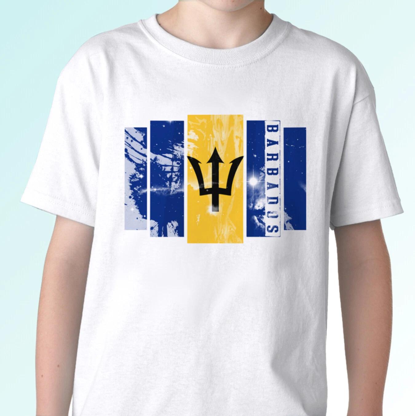 Barbados flag modern white kids boys T-Shirt holiday top design s s kids sizes 160