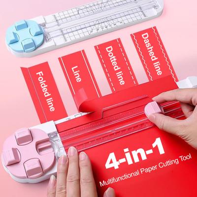 Cortadoras de Papel Portátiles 4 en 1 Recortadora de Papel Manual Máquina de Corte Tipo Prensa Precisión