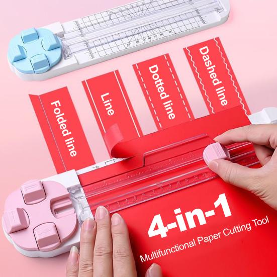 4-in-1 Portable Paper Cutters Manual Paper Trimmer Press-Type Cutting Machine Precision
