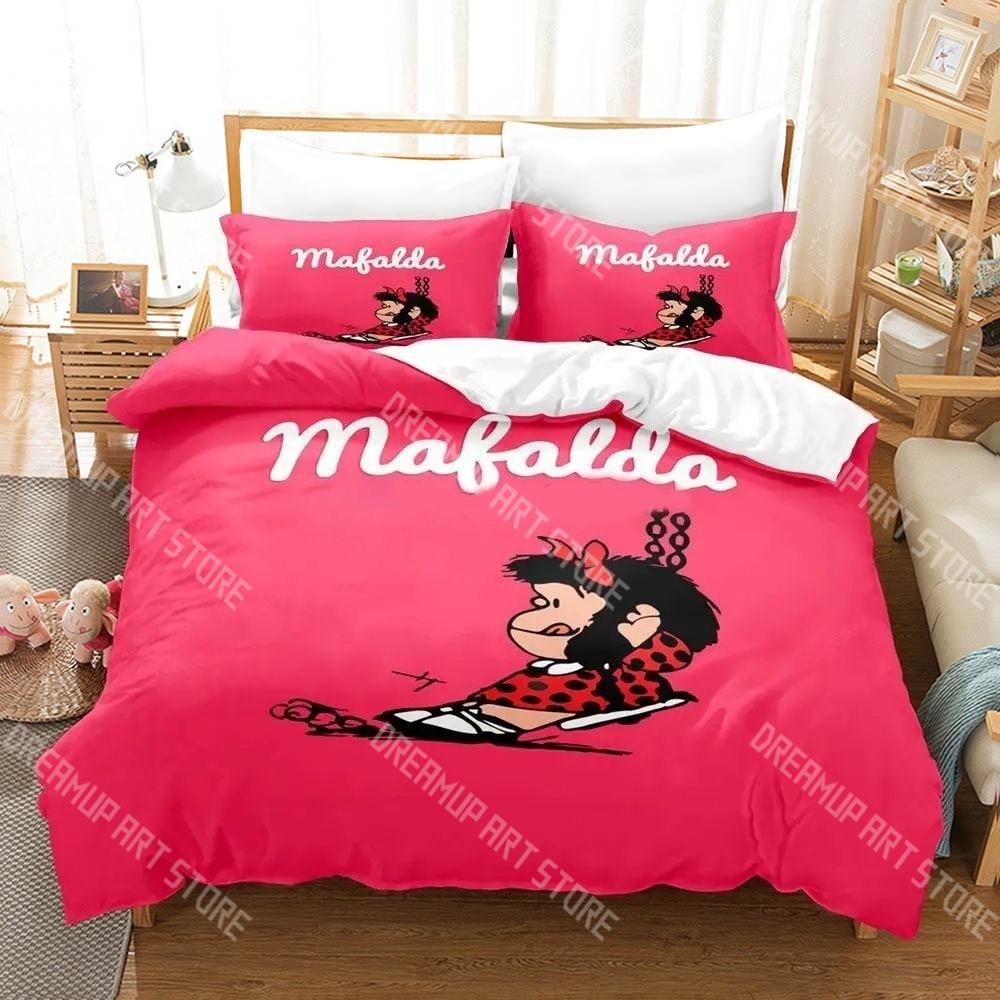 3D Printed M-Mafalda Manga Bedding Set for Boys Girls Duvet Cover Pillowcase Twin Queen King Full Single Double Sizes
