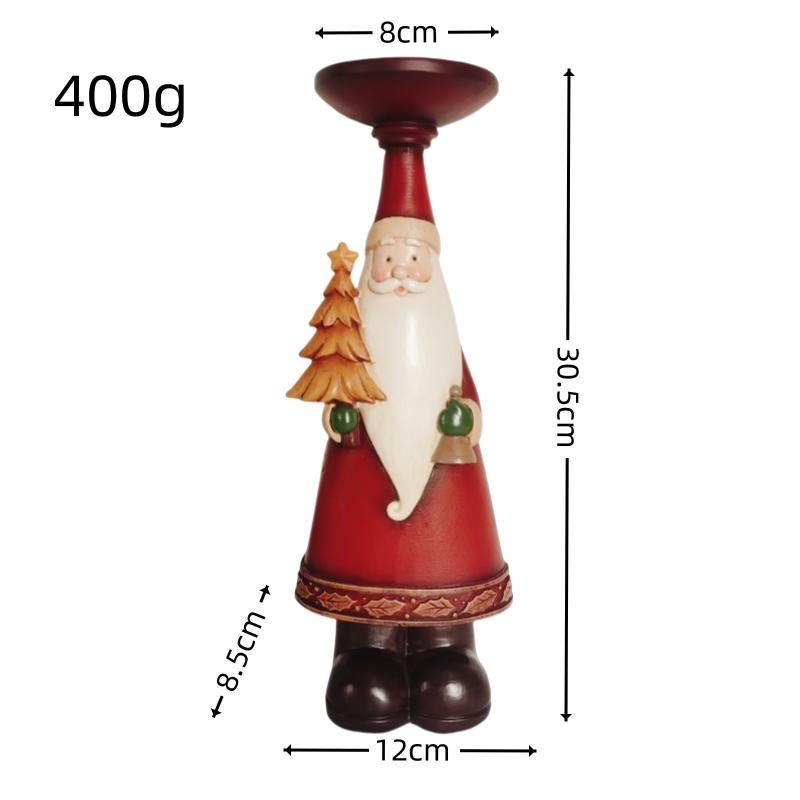 

Christmas Candlestick Decoration Creative Resin Santa Claus Figurine Candle Holder New Year Living Room Table Fireplace Ornament червоний