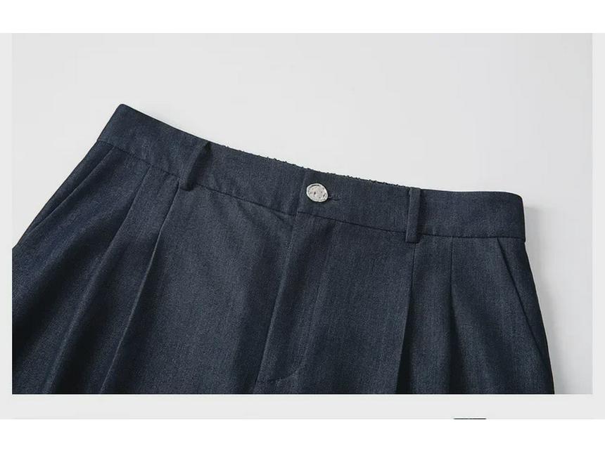 [In Stock] Plus Size Women's Retro Denim-Look Top & Wide-Leg Pants Summer Slimming Set 6160