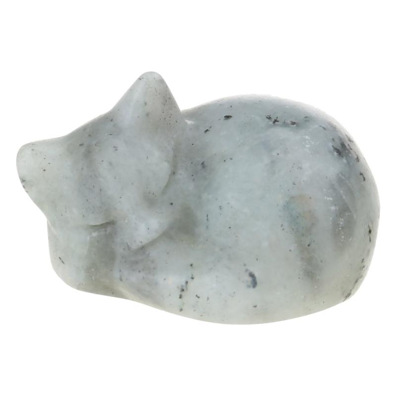 Natural Crystal Sleep Cats Carving Crystals Sleep Cats Statue Handcrafts Stone Art Figurine for Home Decors Gift