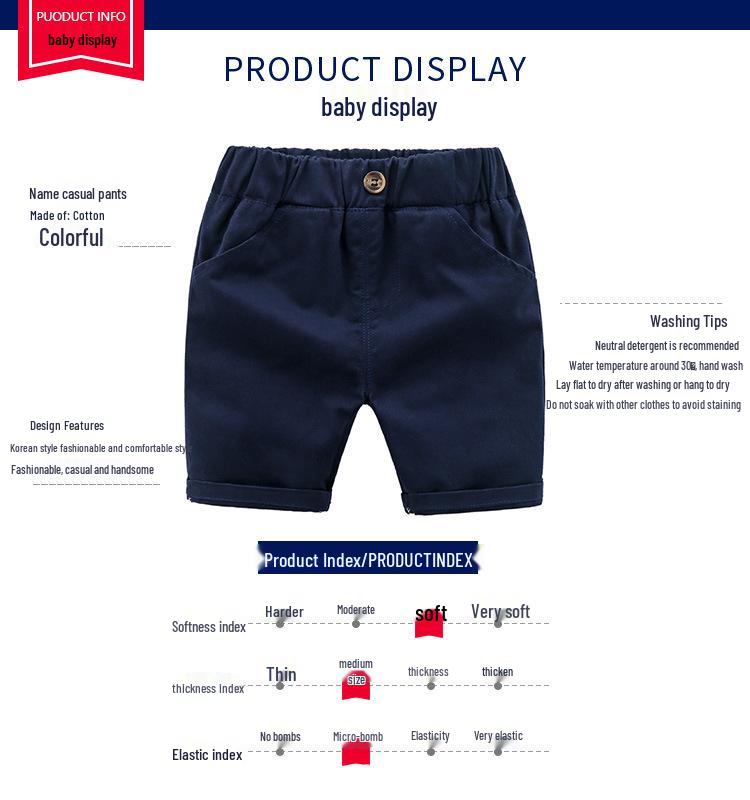 Stylish Spring Cotton Mid-Length Pants for Kids - Comfortable & Casual
