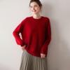 2025 Fall/Winter Women's 100% Pure Cashmere Round Neck Pullover - Solid Color Long Sleeve Knit Sweater