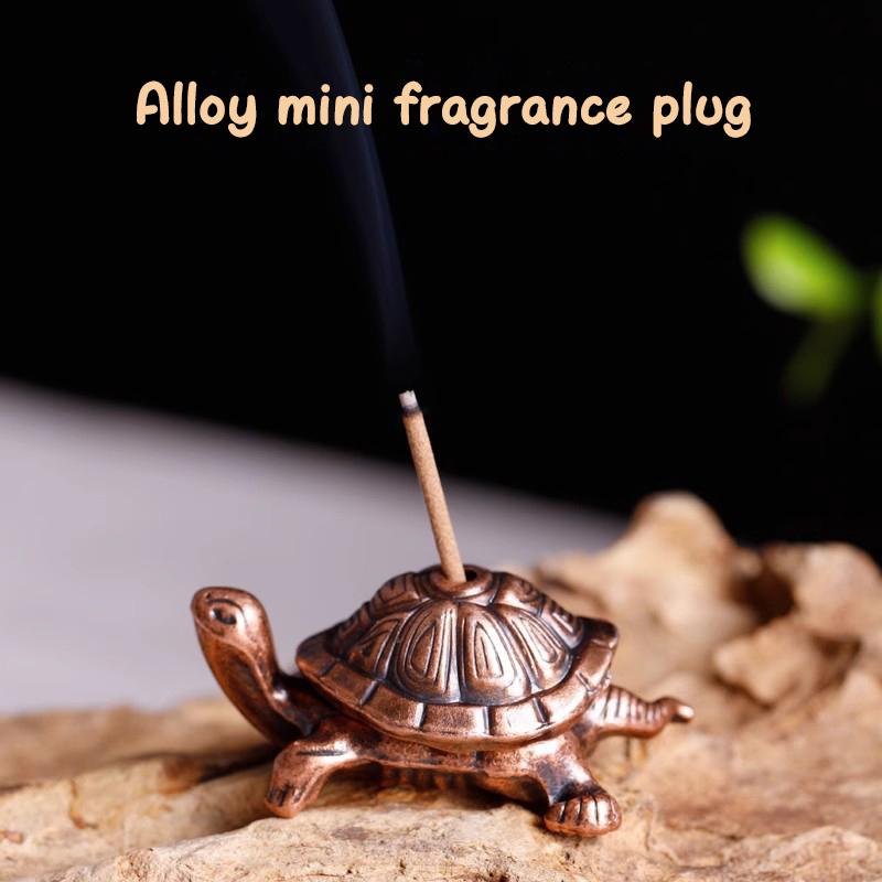 1 Stück Mini Schildkrötenform Räuchergefäß Sandelholzstäbchenhalter Vintage Bronze Tier Räucherhalter Brennerständer Geschenk Heimdeko