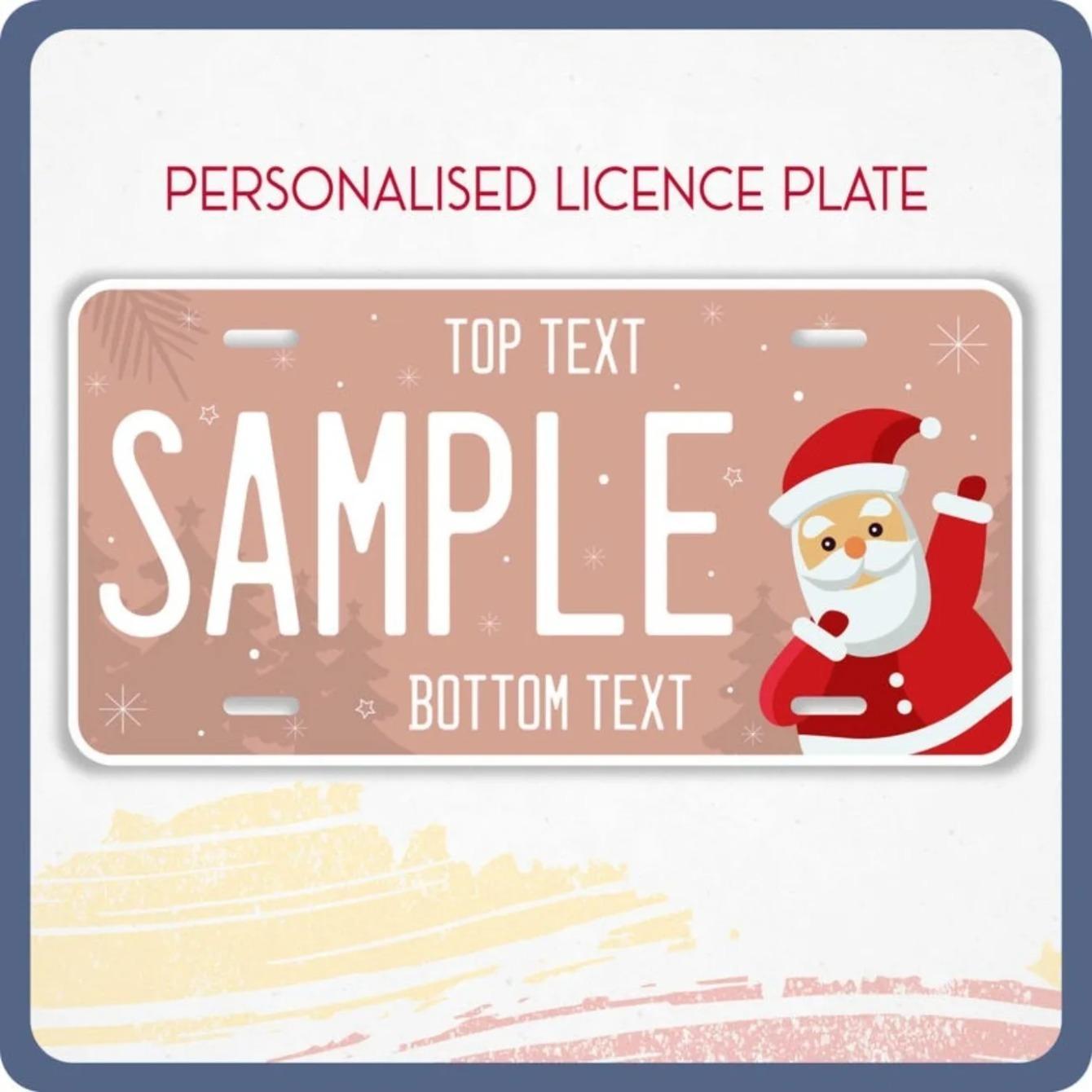 

Custom Santa Claus License Plate Christmas Wall Art Tin Sign Home Decor білий