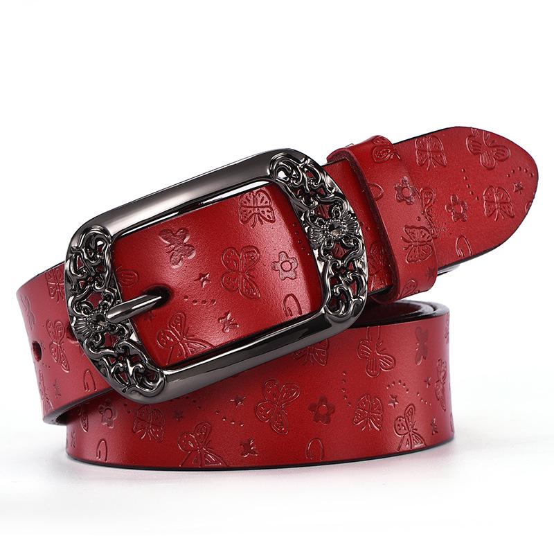 Retro Pin Buckle Belt Women'S Wide Casual Pants Belt Fashion Decoration Leather Belt Lengthened