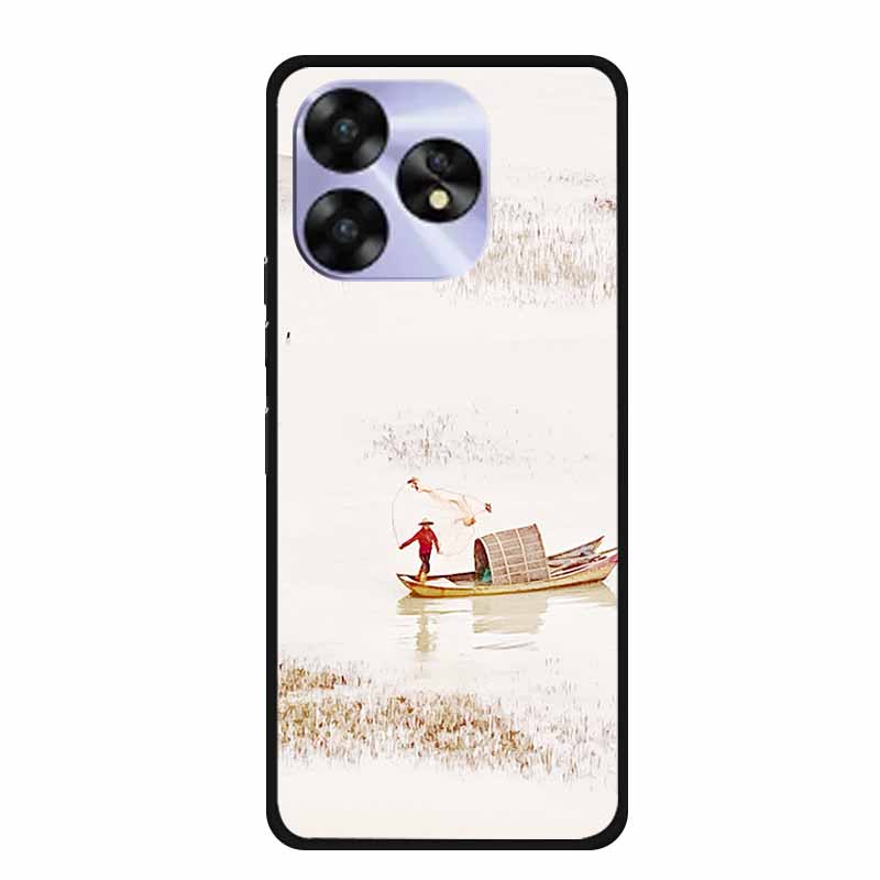 For Umidigi A15c A15 Case Painted Black Bumper TPU Soft Silicone Phone Cover For Umidigi A15 Cases A 15 15T Coque Funda Capa Cat
