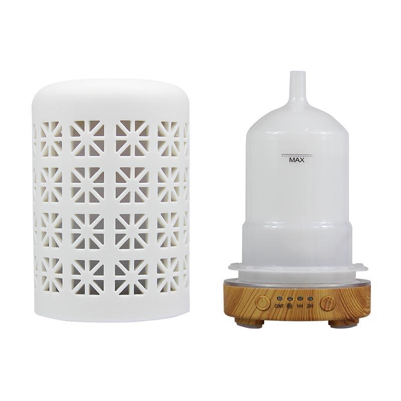 Ceramiczny Ultradźwiękowy Nawilżacz Powietrza Funkcja Czasowa Dyfuzor Aromatu Biurkowy Dyfuzor Olejków Eterycznych Dyfuzor Zapachu do Pomieszczeń ze Światłami